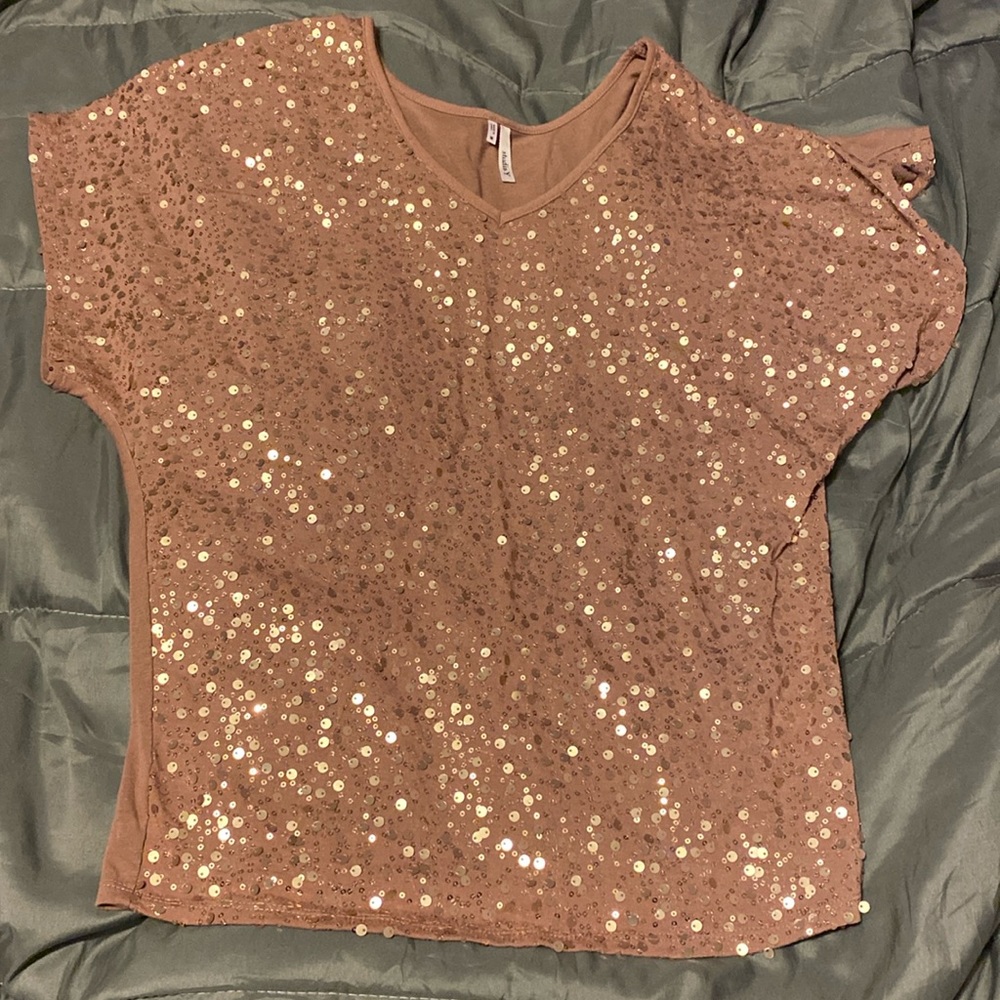 Sequins and Glitz Taupe Mauve Too